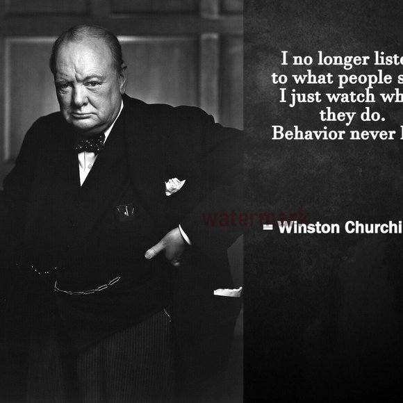 WINSTON CHURCHILL BEHAVIOR QUOTE PHOTO 13x19 - Picture 2 of 3